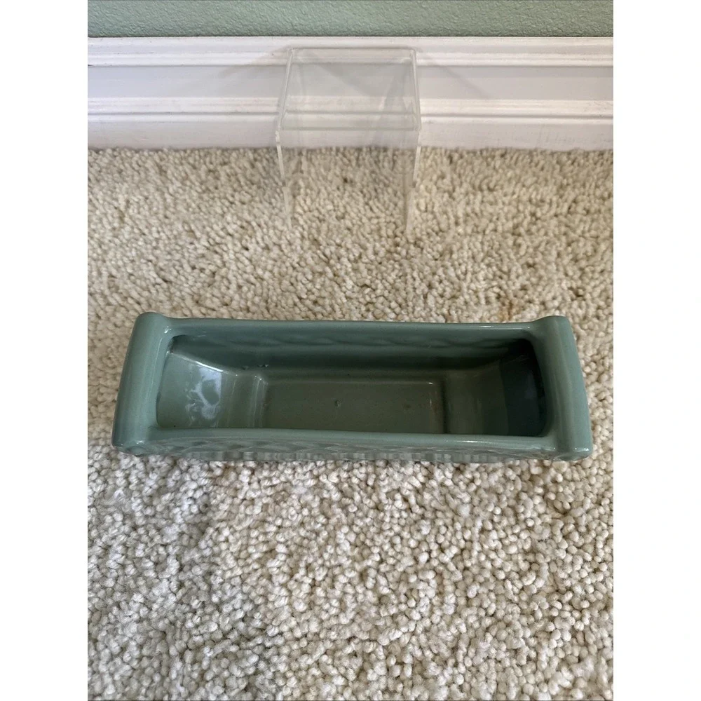 Vintage Abingdon Green Art Pottery Art Deco Style Planter